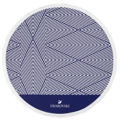 Bild von Strandtuch weiß blau