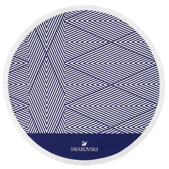 Bild von Strandtuch weiß blau