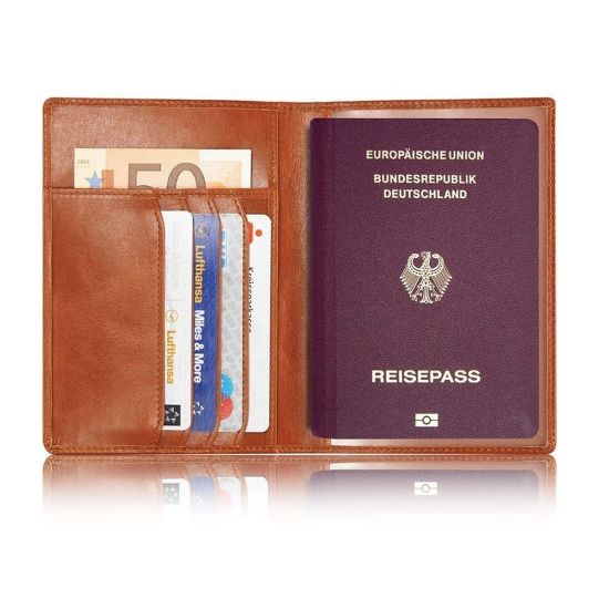 Bild von Reisepasshülle "Rome", cognac