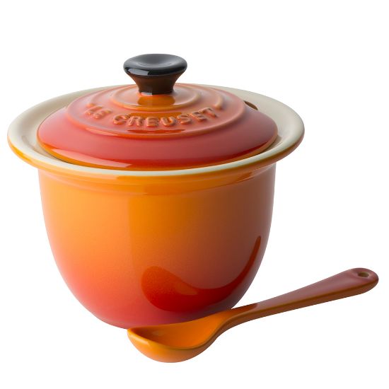 Bild von Mini-Serviertopf mit Löffel, ofenrot