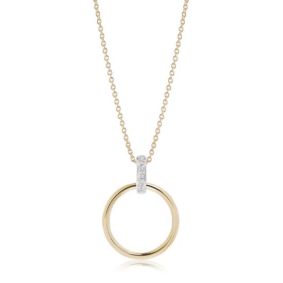 Bild von Halskette "itri", 18k gold plattiert mit weißen Zirkonia, 45 cm