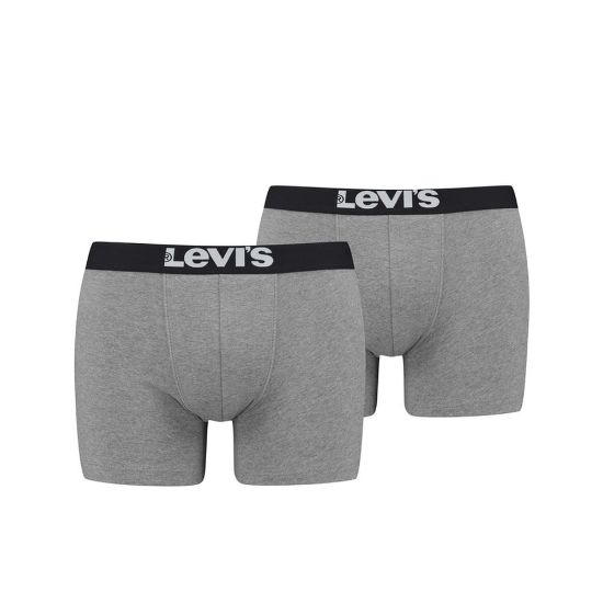 Bild von Boxershorts 2er-Pack "Solid Basic", L, middle grey melange