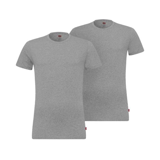 Bild von LEVIS MEN SOLID CREW 2er Pack, middle grey melange, XL