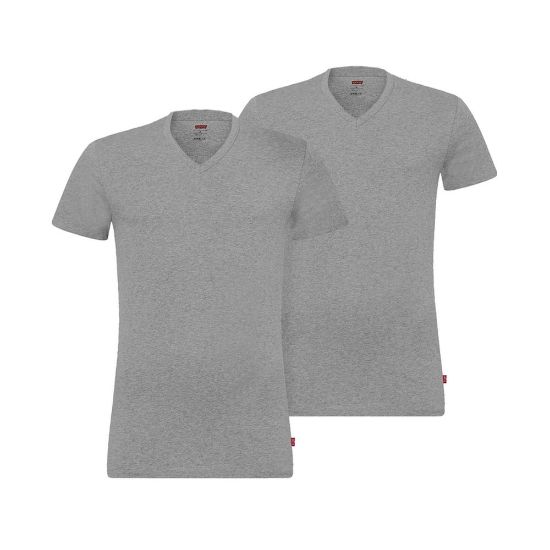 Bild von LEVIS MEN V-NECK 2er Pack, middle grey melange, L