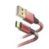 Bild von Lade-/Datenkabel "Reflective", USB Type-C - USB-A, 1,5 m, Rot