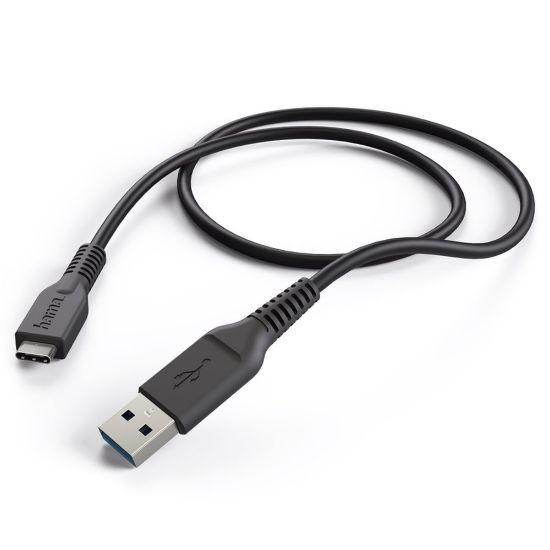 Bild von Lade-/Datenkabel, USB Type-C - USB-3.1-A-Stecker, 1 m, Schwarz