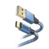 Bild von Lade-/Datenkabel "Reflective", USB Type-C - USB-A, 1,5 m, Blau