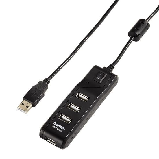 Bild von USB-2.0-Hub 1:4 "Ein-/Ausschalter", bus-powered, Schwarz